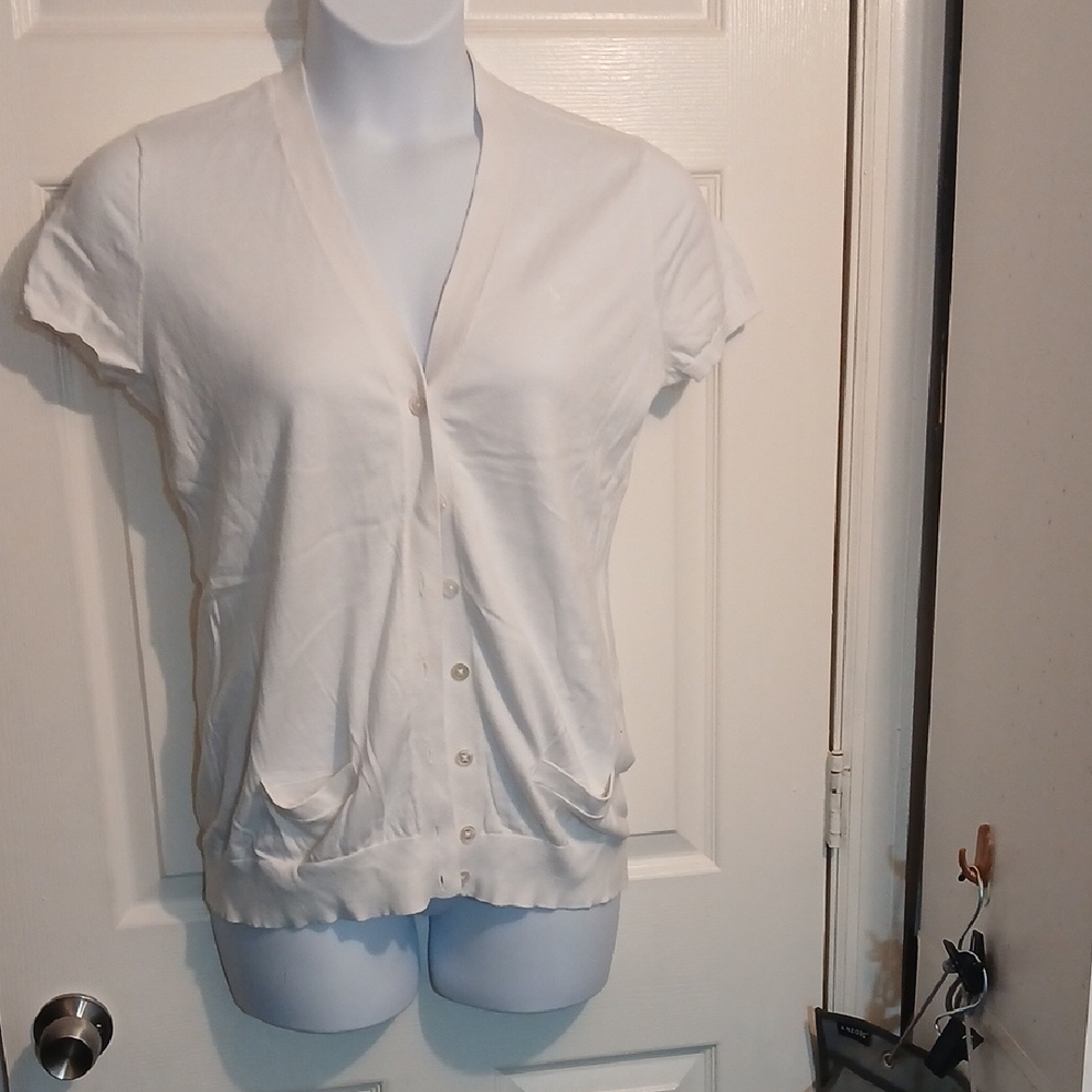 Ralph Lauren White Button-Down Cardigan. sz. XL